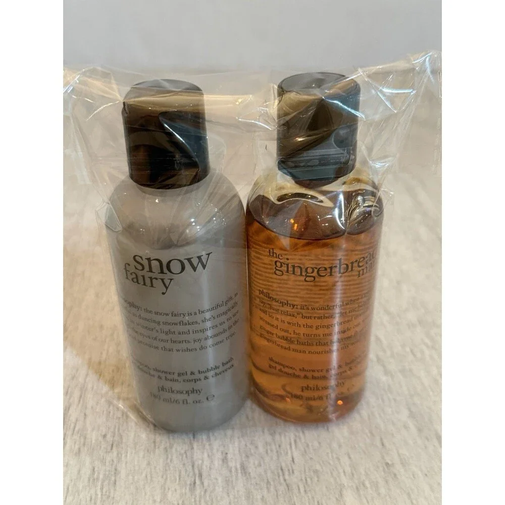 Philosophy Snow Fairy & Gingerbread Man 3-in-1 Shower Gel Gift Set 6oz 180ml New